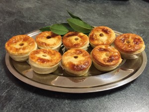 Rabbit and bacon party pies